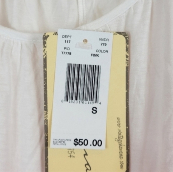 VINTAGE HAVANA Boho Tie Dye White Pink Orange Shirt Size Small - Picture 6 of 8